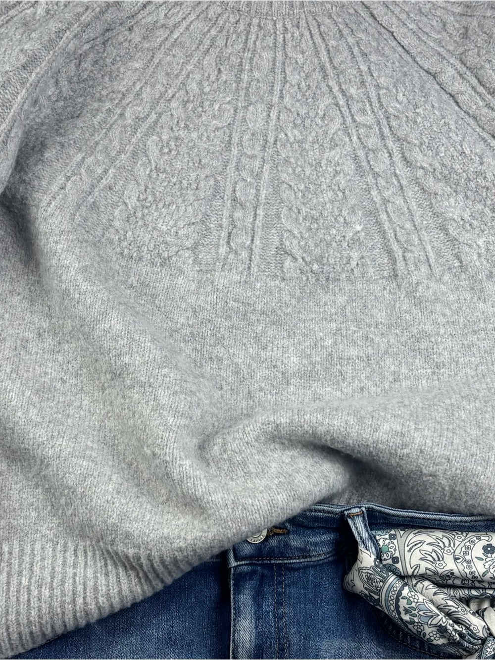 Joie | Fair Isle Knit Sweater | Women's XL | Light Gray